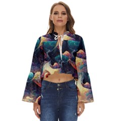 Quantum Physics Dreaming Lucid Boho Long Bell Sleeve Top