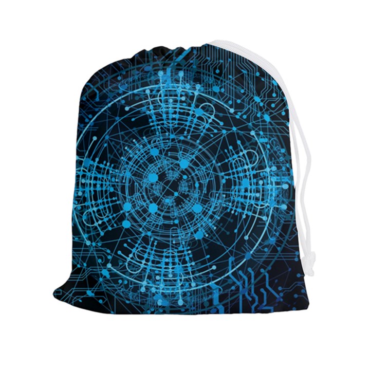 Network Circuit Board Trace Drawstring Pouch (2XL)