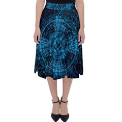 Network Circuit Board Trace Classic Midi Skirt by Ravend