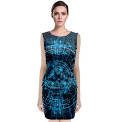 Network Circuit Board Trace Classic Sleeveless Midi Dress by Ravend