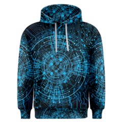 Network Circuit Board Trace Men s Overhead Hoodie by Ravend