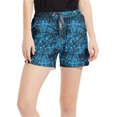 Network Circuit Board Trace Women s Runner Shorts by Ravend