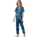 Network Circuit Board Trace Kids  Satin Short Sleeve Pajamas Set View1