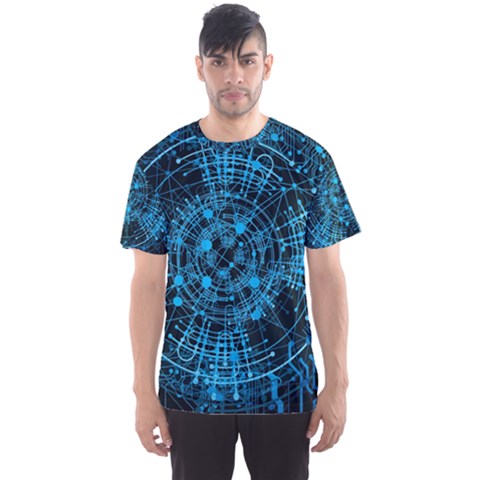 Network Circuit Board Trace Men s Sport Mesh Tee by Ravend