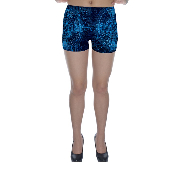 Network Circuit Board Trace Skinny Shorts