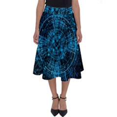 Network Circuit Board Trace Perfect Length Midi Skirt by Ravend