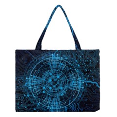 Network Circuit Board Trace Medium Tote Bag by Ravend