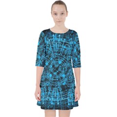 Network Circuit Board Trace Quarter Sleeve Pocket Dress by Ravend