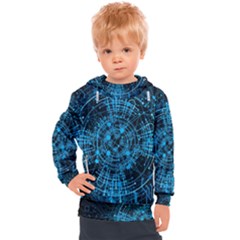 Network Circuit Board Trace Kids  Hooded Pullover by Ravend