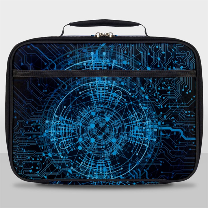 Network Circuit Board Trace Full Print Lunch Bag