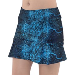 Network Circuit Board Trace Classic Tennis Skirt by Ravend