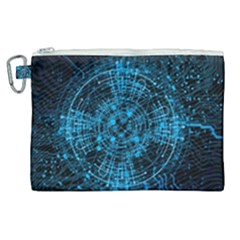 Network Circuit Board Trace Canvas Cosmetic Bag (xl) by Ravend