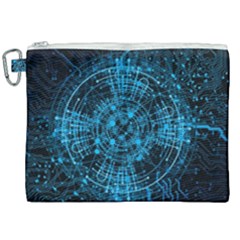 Network Circuit Board Trace Canvas Cosmetic Bag (xxl) by Ravend