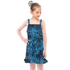 Network Circuit Board Trace Kids  Overall Dress by Ravend