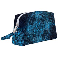 Network Circuit Board Trace Wristlet Pouch Bag (large) by Ravend