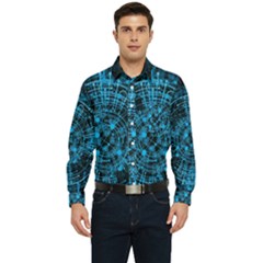 Network Circuit Board Trace Men s Long Sleeve Pocket Shirt  by Ravend