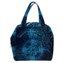 Network Circuit Board Trace Boxy Hand Bag by Ravend