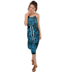 Network Circuit Board Trace Waist Tie Cover Up Chiffon Dress by Ravend