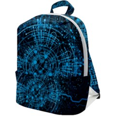 Network Circuit Board Trace Zip Up Backpack by Ravend