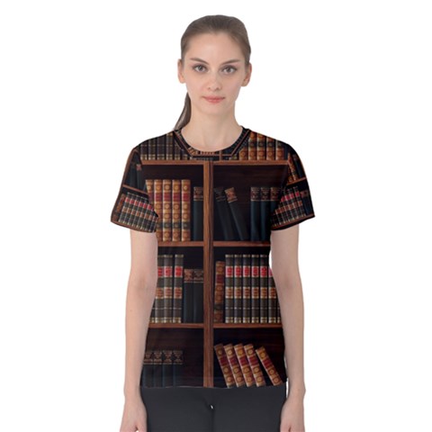 Book Bookshelf Bookcase Library Women s Cotton Tee by Ravend