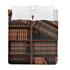 Book Bookshelf Bookcase Library Duvet Cover Double Side (full/ Double Size) by Ravend