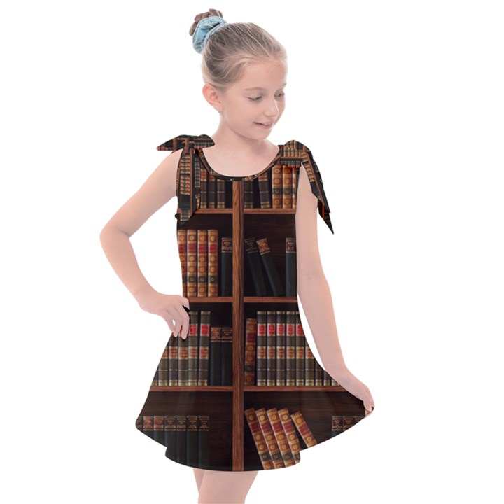 Book Bookshelf Bookcase Library Kids  Tie Up Tunic Dress