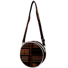 Book Bookshelf Bookcase Library Crossbody Circle Bag by Ravend