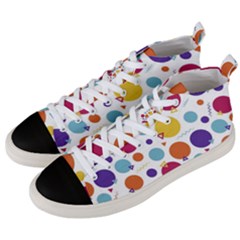 Background Polka Dot Men s Mid-top Canvas Sneakers by Ravend