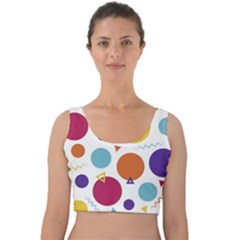 Background Polka Dot Velvet Crop Top