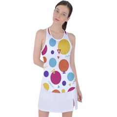 Background Polka Dot Racer Back Mesh Tank Top