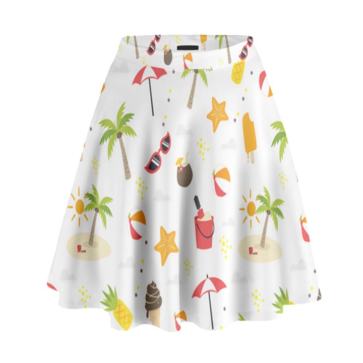 Summer Backgroundnature Beach High Waist Skirt