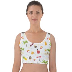 Summer Backgroundnature Beach Velvet Crop Top by Ravend