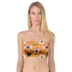 Flower White Pattern Floral Bandeau Top by Ravend