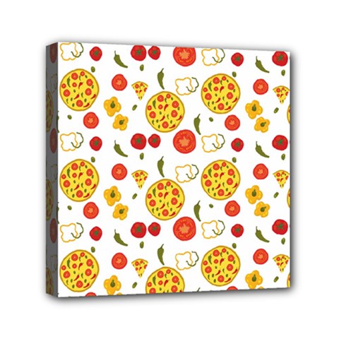 Illustration Pizza Background Vegetable Mini Canvas 6  X 6  (stretched) by Ravend