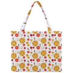 Illustration Pizza Background Vegetable Mini Tote Bag by Ravend