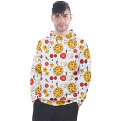 Illustration Pizza Background Vegetable Men s Pullover Hoodie by Ravend