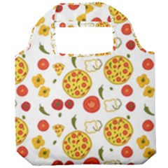 Illustration Pizza Background Vegetable Foldable Grocery Recycle Bag