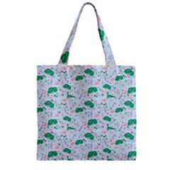 Flower Pattern Wallpaper Seamless Zipper Grocery Tote Bag by Ravend