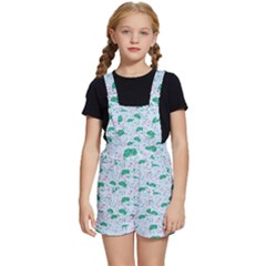 Flower Pattern Wallpaper Seamless Kids  Short Overalls