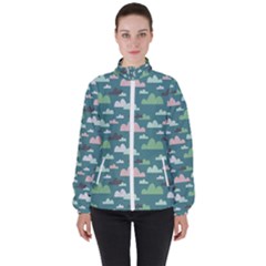 Llama Clouds  Women s High Neck Windbreaker by ConteMonfrey