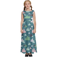 Llama Clouds  Kids  Satin Sleeveless Maxi Dress by ConteMonfrey