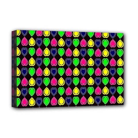 Colorful Mini Hearts Deluxe Canvas 18  X 12  (stretched) by ConteMonfrey