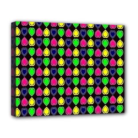 Colorful Mini Hearts Deluxe Canvas 20  X 16  (stretched) by ConteMonfrey