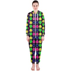 Colorful Mini Hearts Hooded Jumpsuit (ladies) by ConteMonfrey