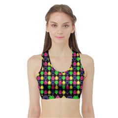 Colorful Mini Hearts Sports Bra With Border by ConteMonfrey