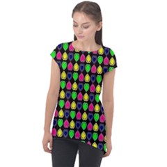 Colorful Mini Hearts Cap Sleeve High Low Top by ConteMonfrey