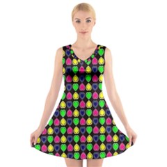 Colorful Mini Hearts V-neck Sleeveless Dress by ConteMonfrey