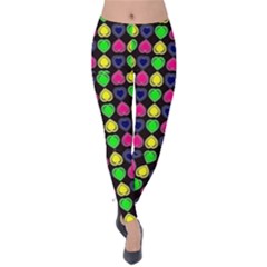 Colorful Mini Hearts Velvet Leggings by ConteMonfrey