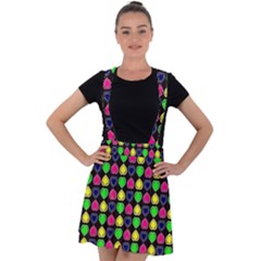 Colorful Mini Hearts Velvet Suspender Skater Skirt by ConteMonfrey