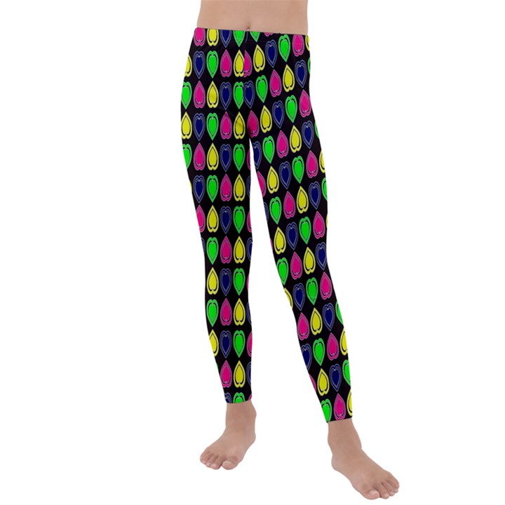 Colorful Mini Hearts Kids  Lightweight Velour Leggings